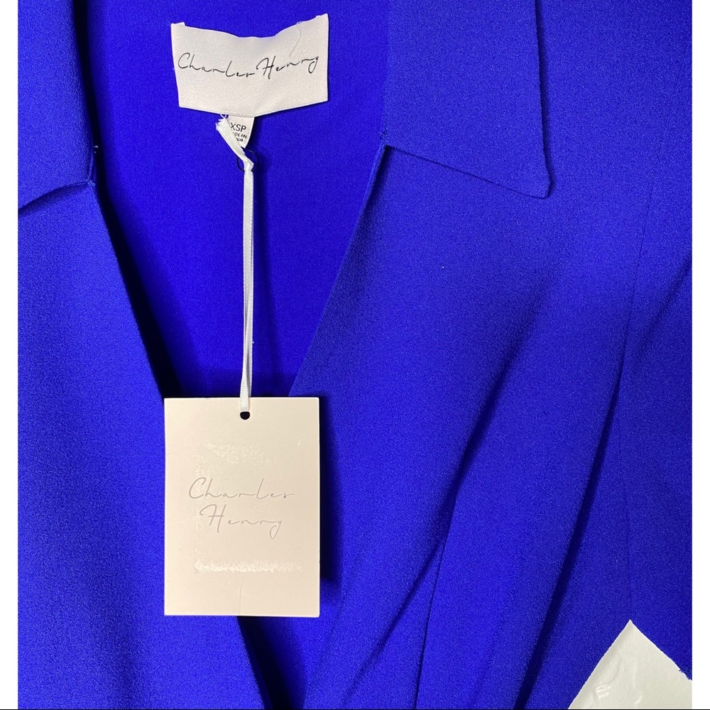 CHARLES HENRY Royal Ruffle Crepe Wrap Mini Dress - Picture 9 of 12